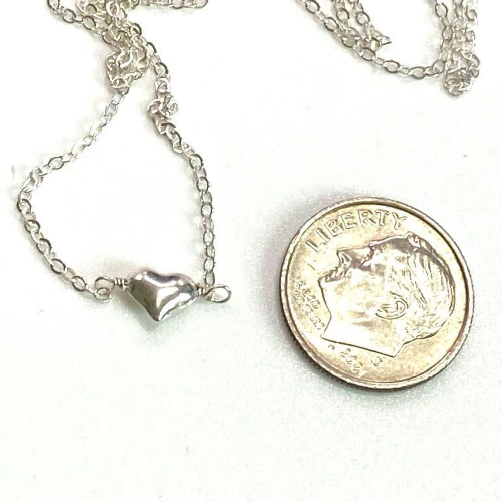 ARP Dainty Sterling 925 silver Heart Necklace - Picture 8 of 9